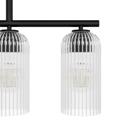 Beverly Glen 37-inch 5-light Matte Black Linear Chandelier with Clear Glass