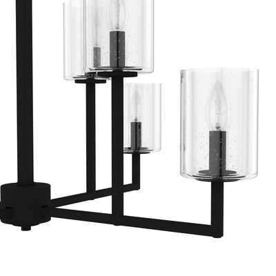Kerrison 30.5-inch 8-light Natural Black Iron Chandelier with Seeded Glass