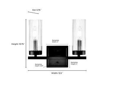 12.5'' Iversen Brushed Nickel 2 Light Bath Vanity