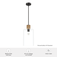 Vanning 9-inch 1-light Noble Bronze and Natural Sisal Rope Pendant with Clear Glass