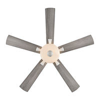 52 Inch Galeson AC Matte White Indoor Ceiling Fan 5-Blade 2 Lights Reversible