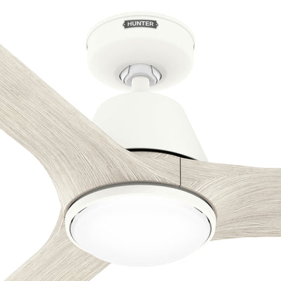 44 inch Aeronaut  Wi-Fi ENERGY STAR® Matte White Damp Rated Ceiling Fan with LED Light Kit and Handheld Remote