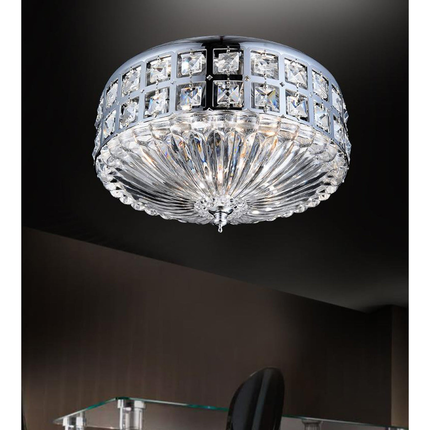 Bloome 4 Light Chrome Flush Mount