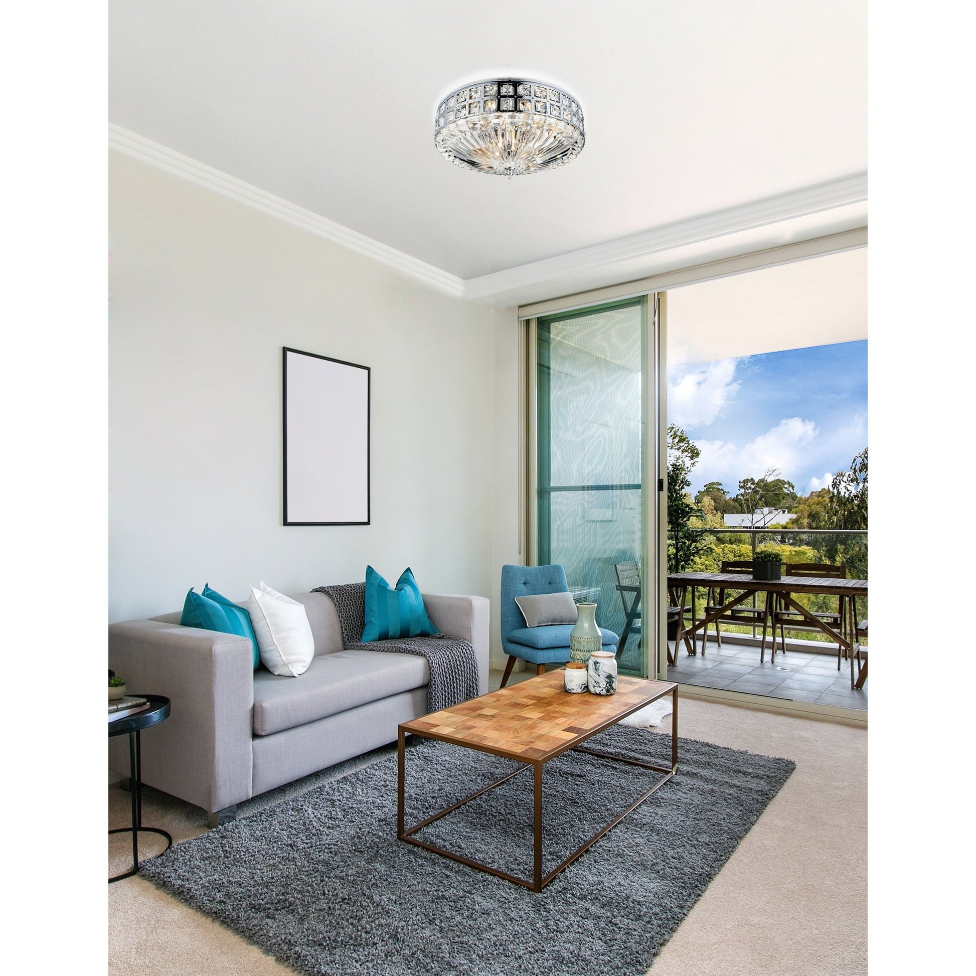 Bloome 6 Light Chrome Flush Mount