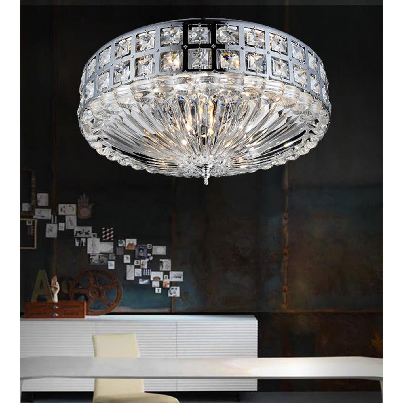 Bloome 6 Light Chrome Flush Mount