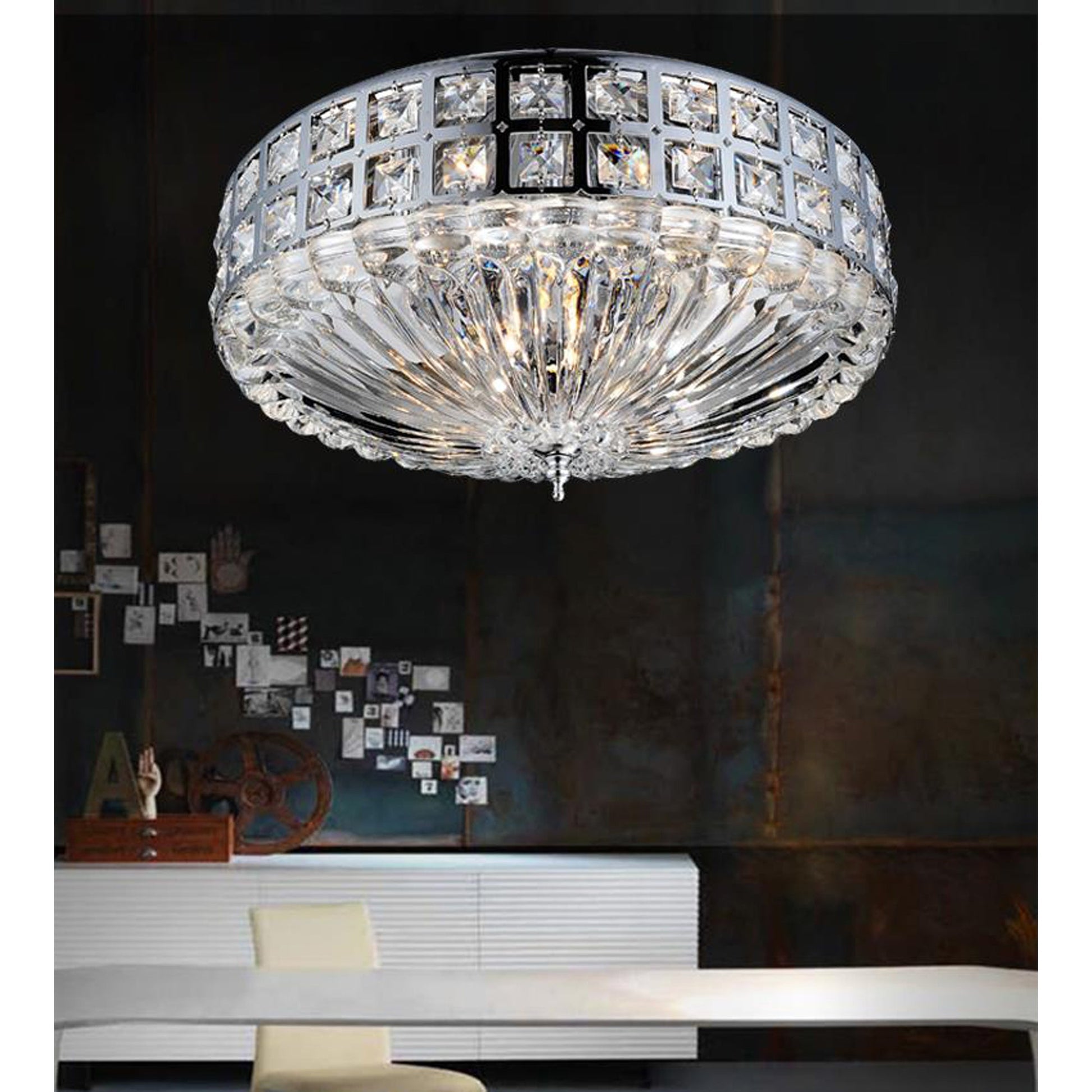 Bloome 6 Light Chrome Flush Mount