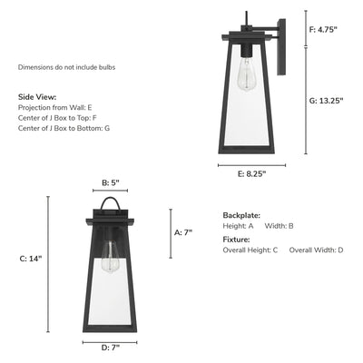 Ivory Dusk 18-inch 1-light Matte Black Outdoor Wall Light with Clear Glass