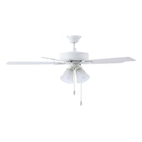 52 Inch Marisella AC Alabaster White Indoor Ceiling Fan 5-Blade 4 Lights Reversible