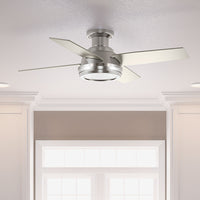 44 inch Dempsey Brushed Nickel Low Profile Ceiling Fan and Handheld Remote
