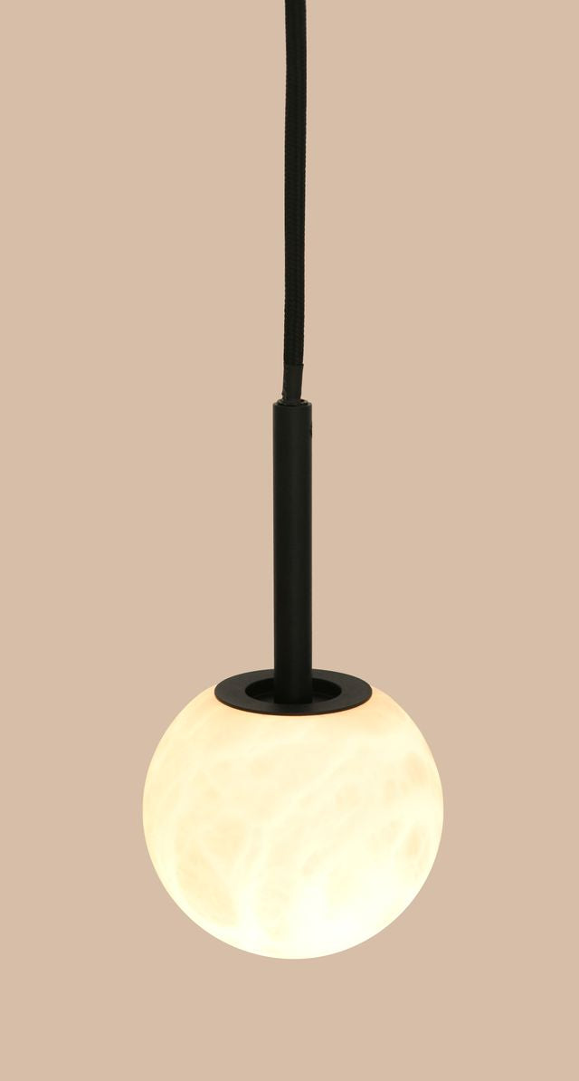 Lucent 1 Light Black Pendant Light 4 Inch Alabaster