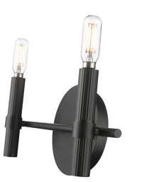 13'' Skyva Matte Black 2 Light Bath Vanity