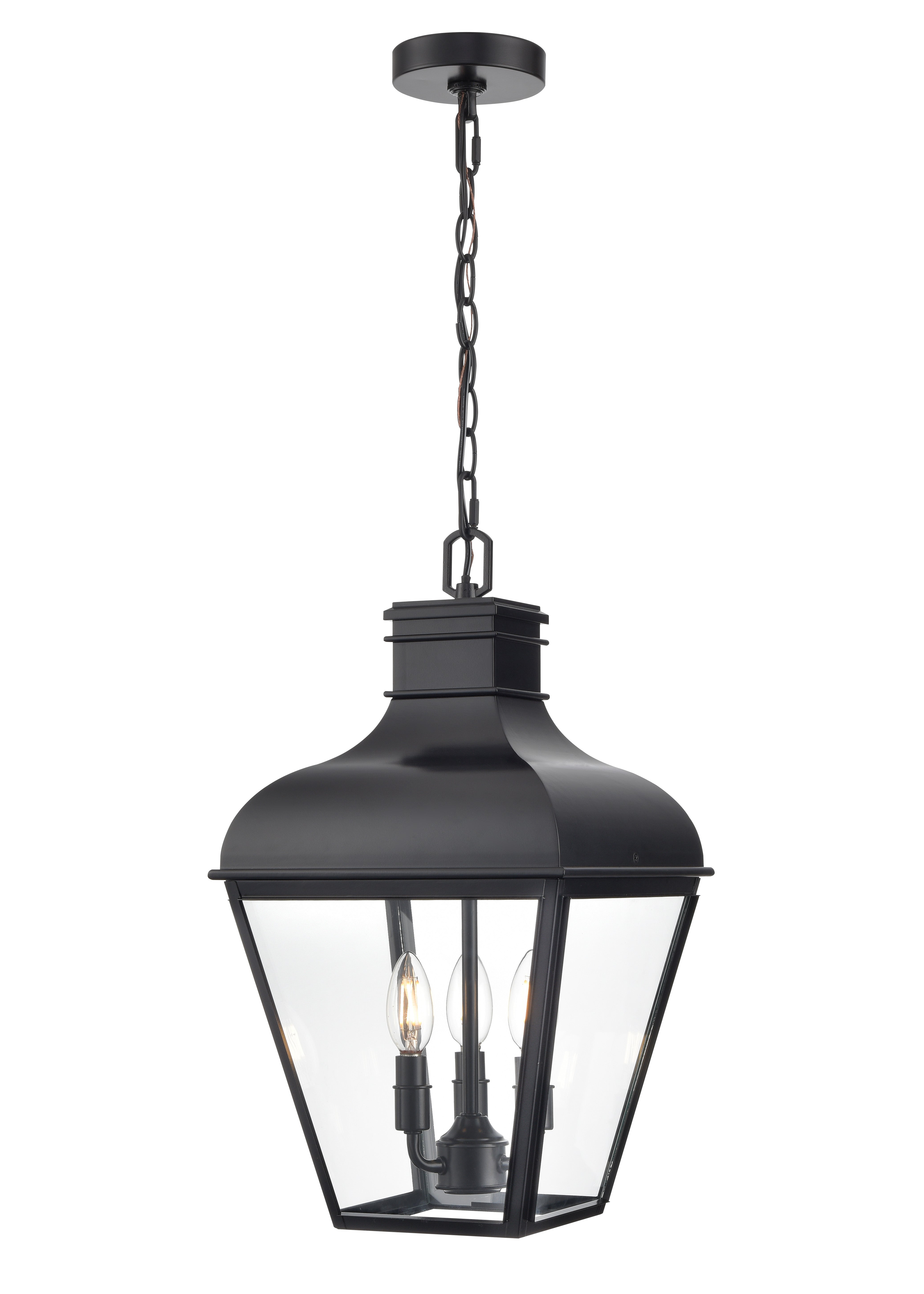 19.75'' Edenton Matte Black 3 Light Hanging Pendant