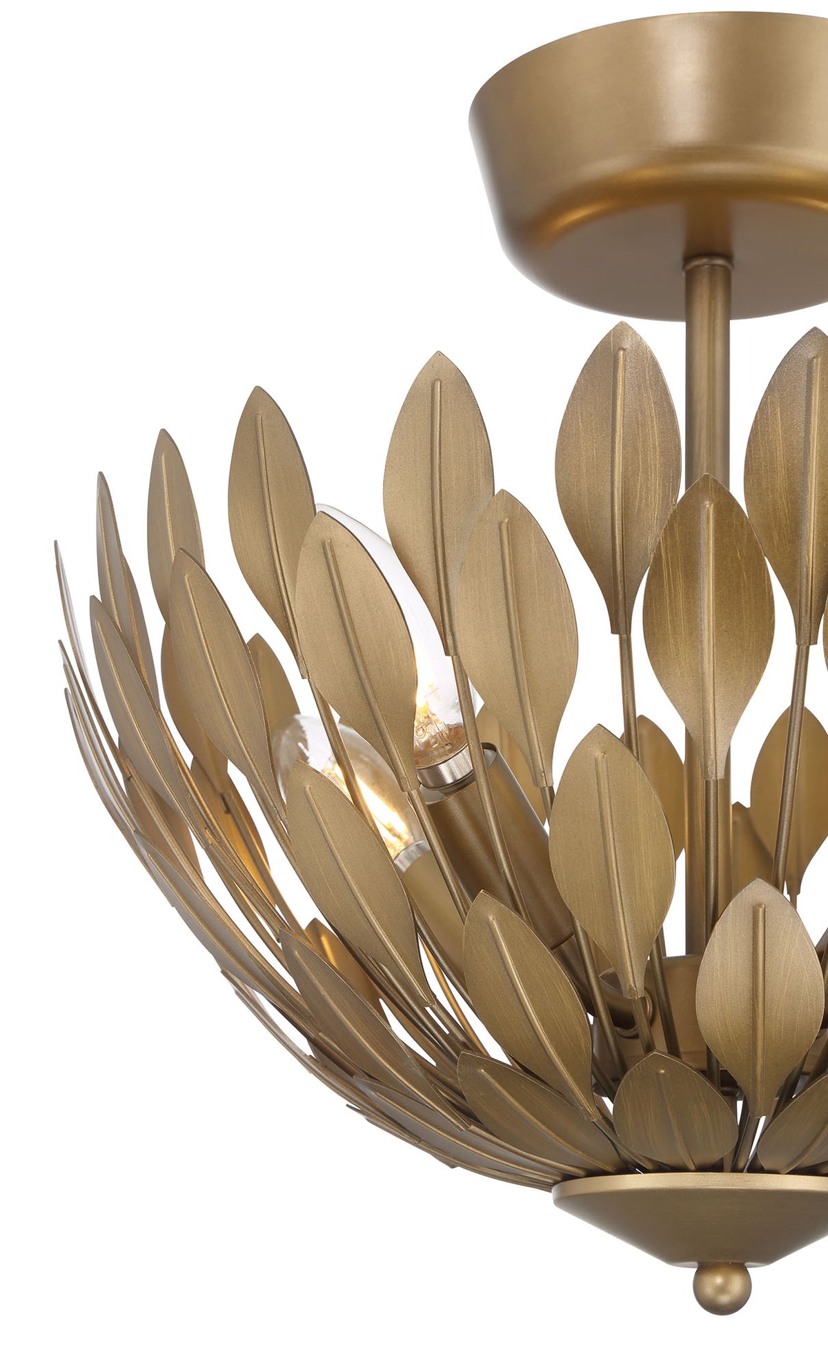 12.75'' Merylmint Painted Aged Brass 4 Light Semi-Flush Mount