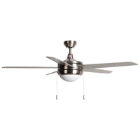 52 Inch Mirage IV AC Brushed Nickel Indoor Ceiling Fan 5-Blade Reversible