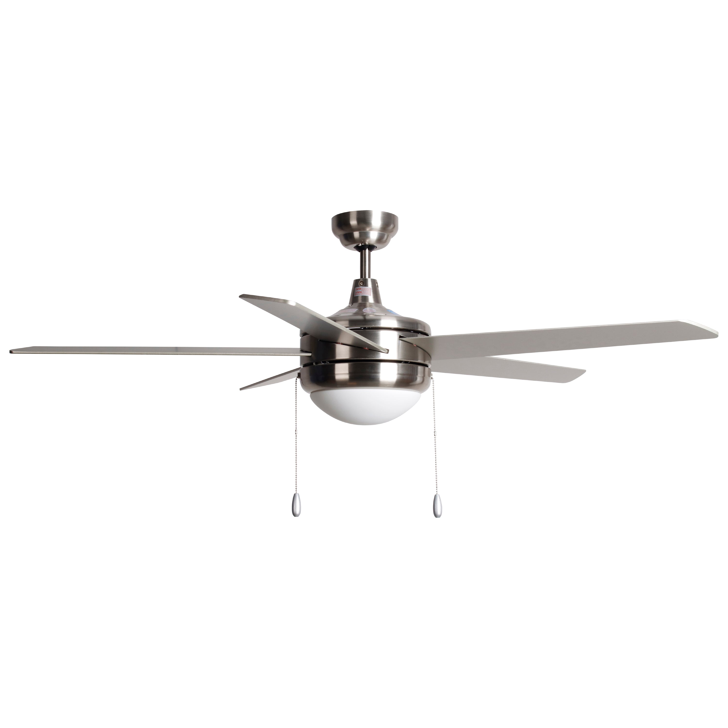 52 Inch Mirage IV AC Brushed Nickel Indoor Ceiling Fan 5-Blade Reversible