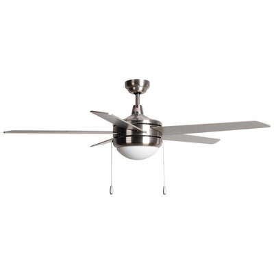 52 Inch Mirage IV AC Brushed Nickel Indoor Ceiling Fan 5-Blade Reversible