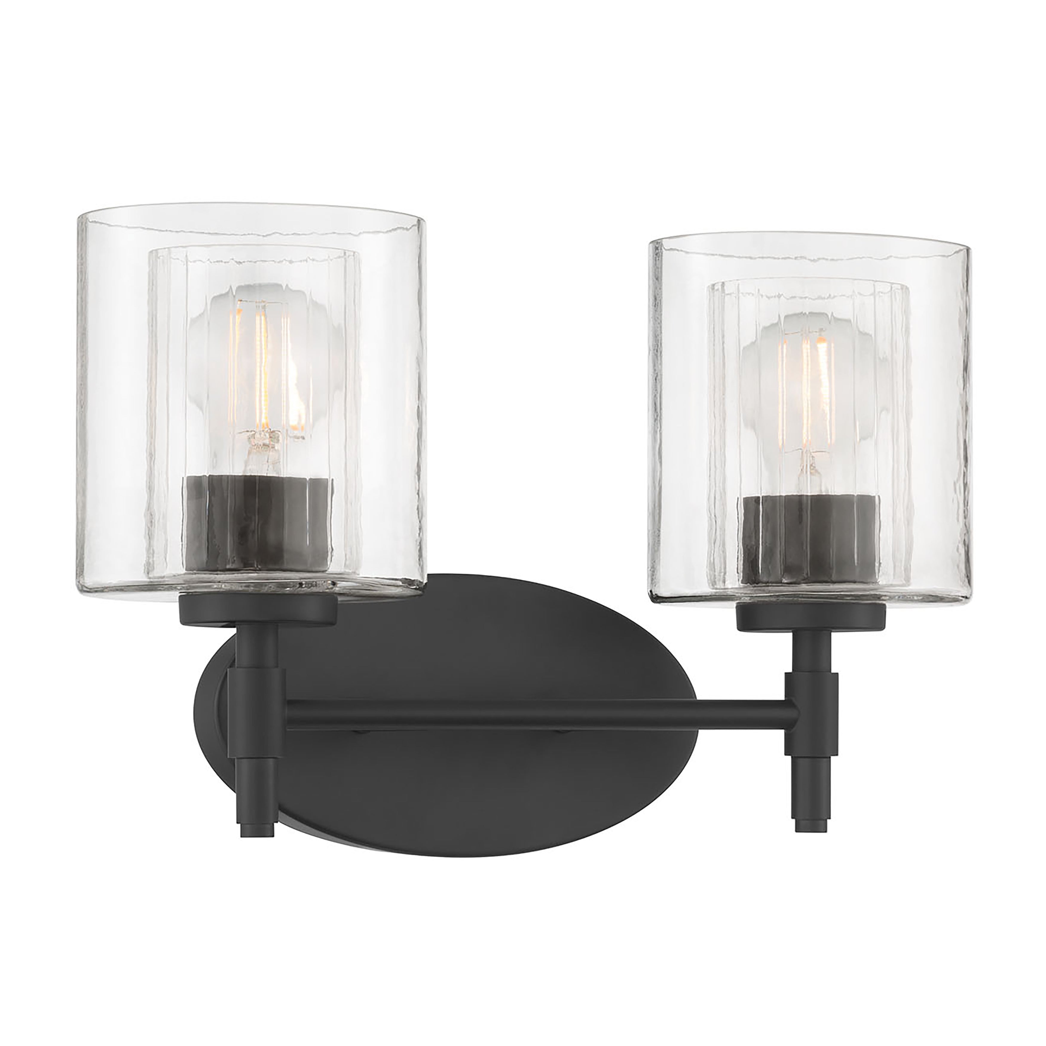 15'' Solventa Matte Black 2 Light Bath Vanity