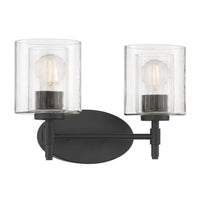 15'' Solventa Matte Black 2 Light Bath Vanity