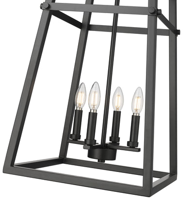 24'' Tellsa Matte Black 4 Light Pendant