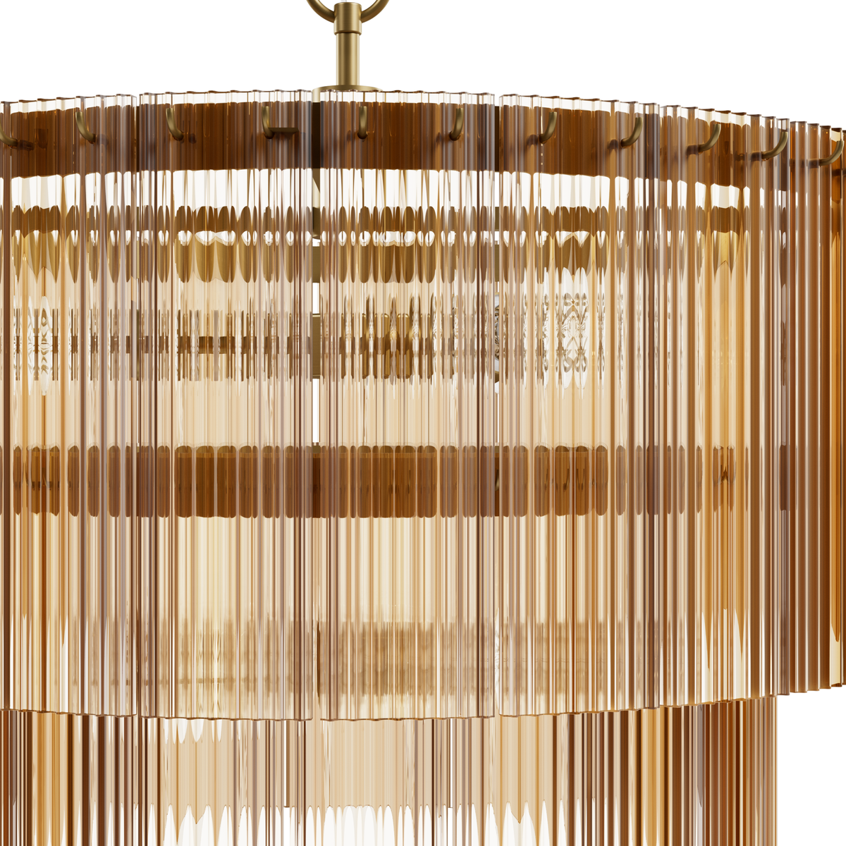 Ontario 24-inch 6-light Luxe Gold Drum Chandelier with Amber Glass