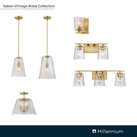 23'' Saben Vintage Brass 3 Light Bath Vanity