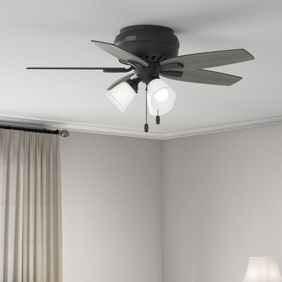 42 inch Newsome Matte Black Low Profile Ceiling Fan with LED Light Kit