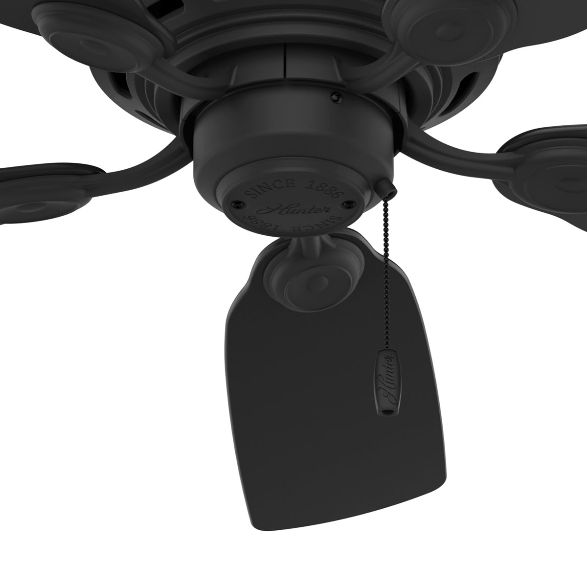 42 inch Low Profile Matte Black Low Profile Ceiling Fan and Pull Chain