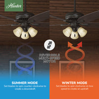 52 inch Newsome Premier Bronze Ceiling Fan with LED Light Kit and Pull Chain