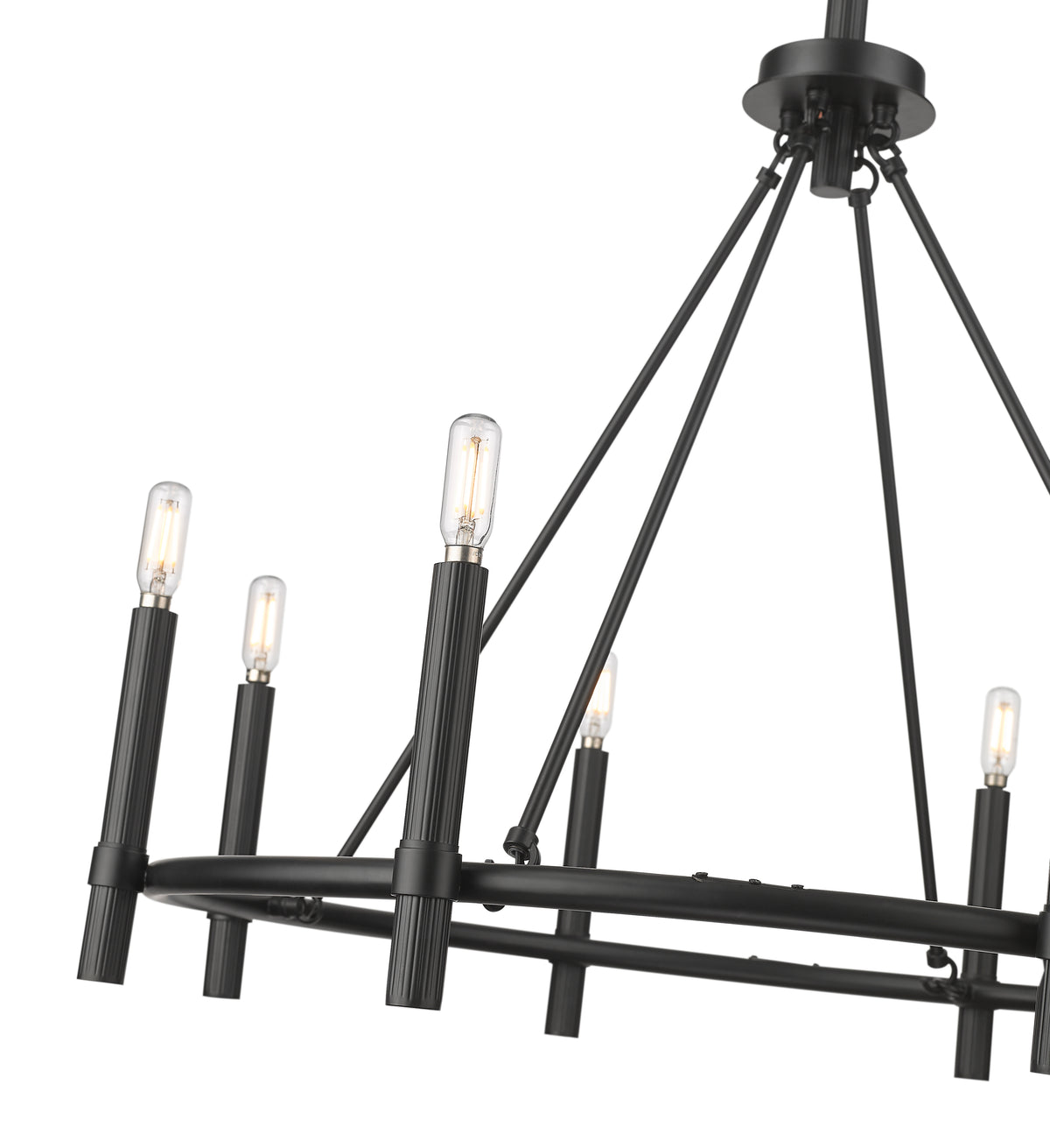 26.25'' Skyva Matte Black 8 Light Chandelier