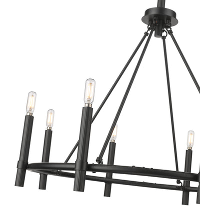 26.25'' Skyva Matte Black 8 Light Chandelier
