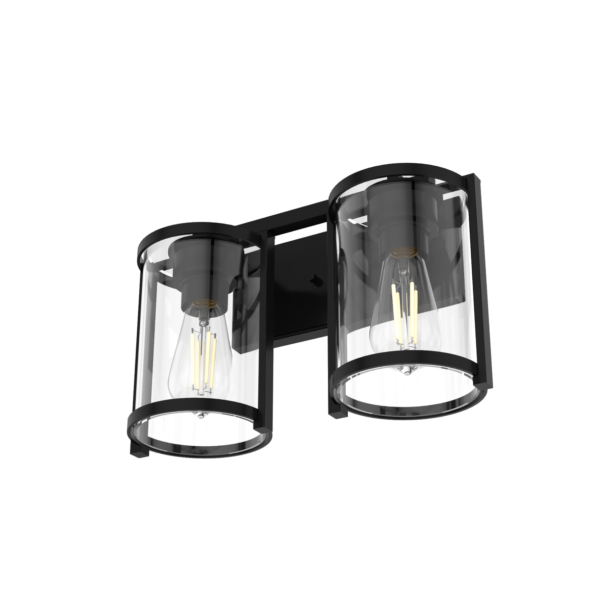 Astwood 15.5-inch 2-light Matte Black Vanity Light with Clear Glass
