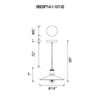Brave 1 Light Black Mini Pendant