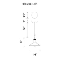 Brave 1 Light Black Mini Pendant Light
