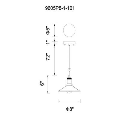 Brave 1 Light Black Mini Pendant Light