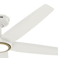 52 inch Zentech Wi-Fi ENERGY STAR® Fresh White Damp Rated Ceiling Fan with LED Light Kit and Handheld Remote