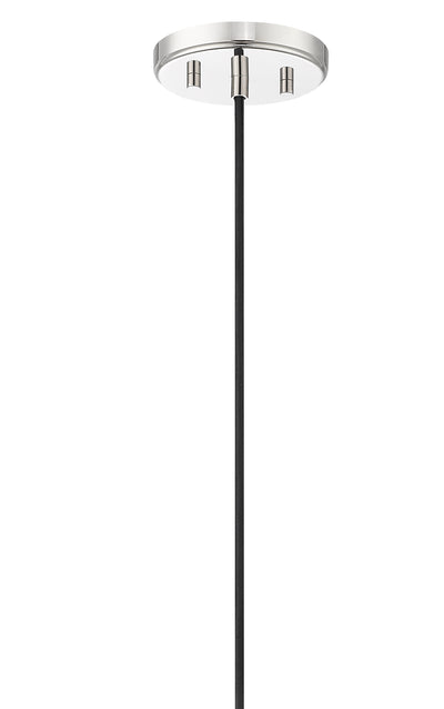 12-inch Kairo Polished Nickel 1-Light Shiny Opal Glass Pendant Light