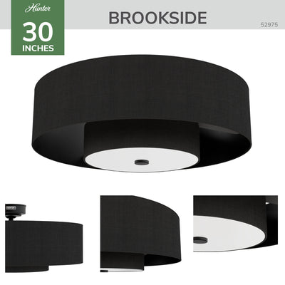 30 inch Brookside Matte Black Ceiling Fan with LED Light Kit and Remote