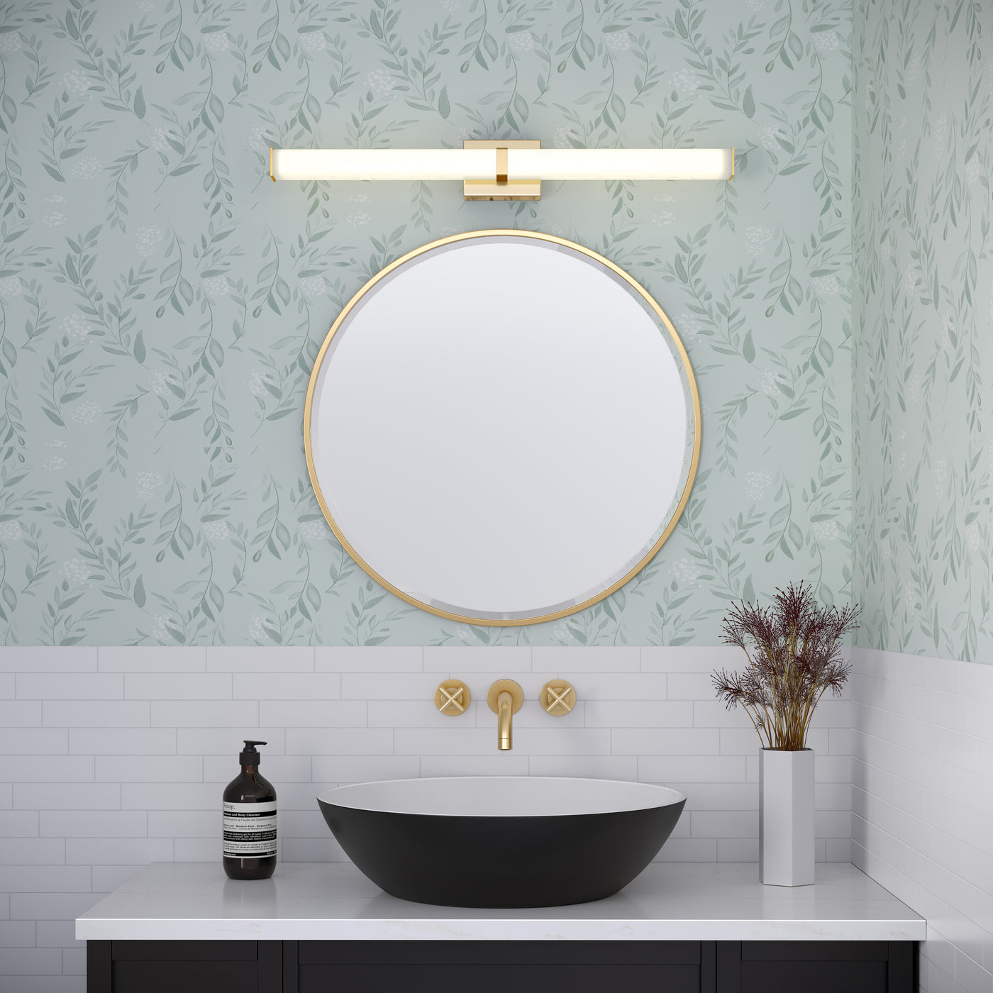 36'' Tron Modern Gold  Vanity Light