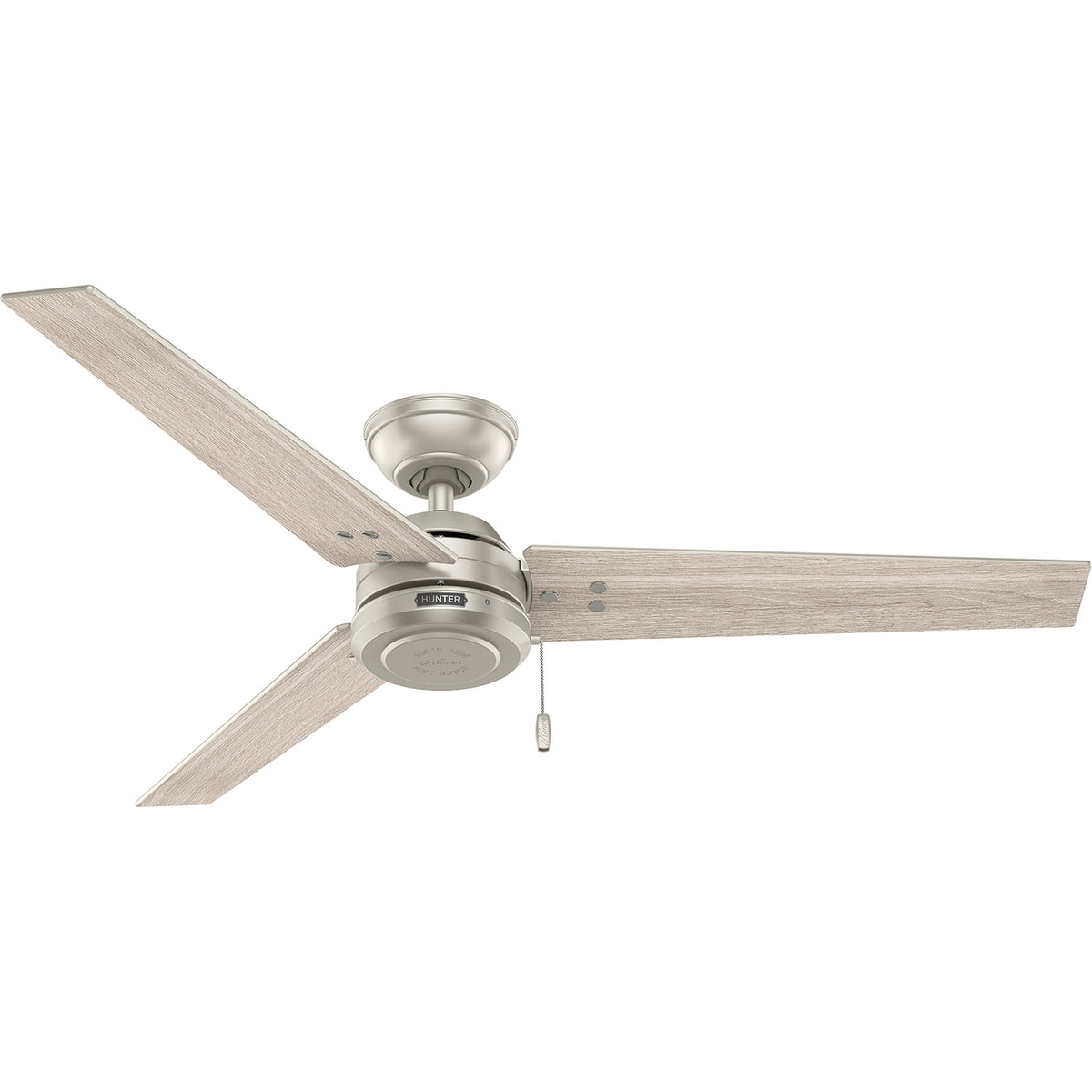 52 inch Cassius Matte Nickel Damp Rated Ceiling Fan and Pull Chain