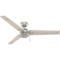 52 inch Cassius Matte Nickel Damp Rated Ceiling Fan and Pull Chain