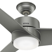 54 inch Havoc Matte Silver WeatherMax Indoor / Outdoor Ceiling Fan with LED Light Kit and Wall Control
