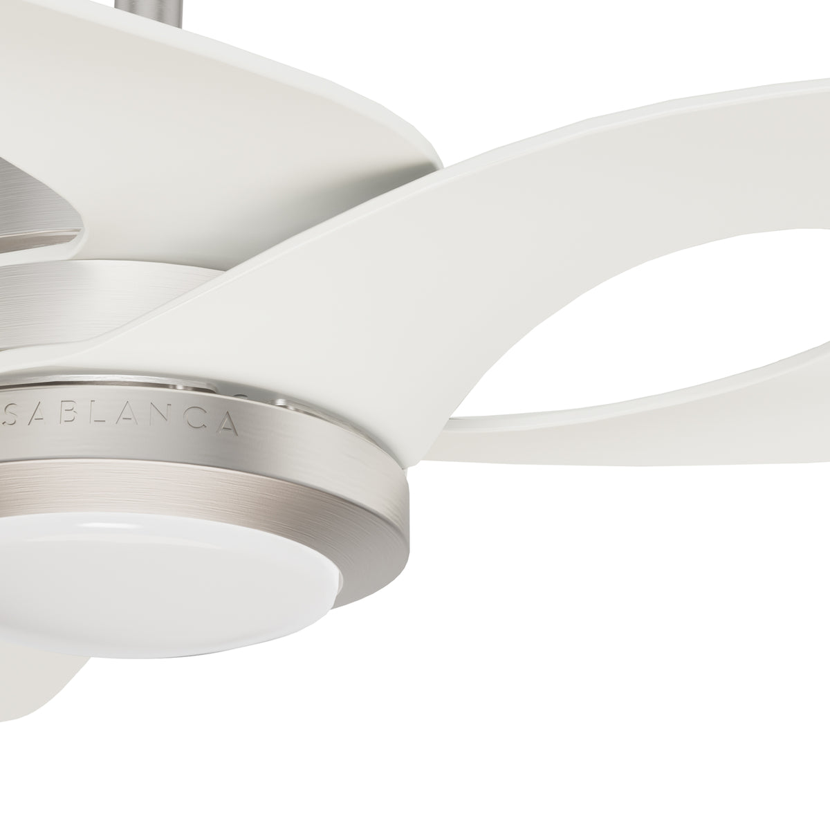 Casablanca 60 inch Inez ENERGY STAR® Brushed Nickel Damp Rated Ceiling Fan with LED Light Kit and Wall Control and Handheld Remote