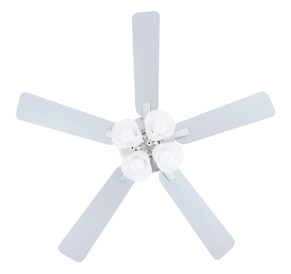 52 Inch Marisella AC Brushed Nickel Indoor Ceiling Fan 5-Blade 4 Lights Reversible