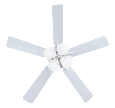 52 Inch Marisella AC Brushed Nickel Indoor Ceiling Fan 5-Blade 4 Lights Reversible