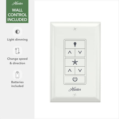 72 inch Downtown ENERGY STAR® Matte Black Damp Rated Ceiling Fan and Wall Control