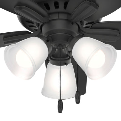 42 inch Newsome Matte Black Low Profile Ceiling Fan with LED Light Kit