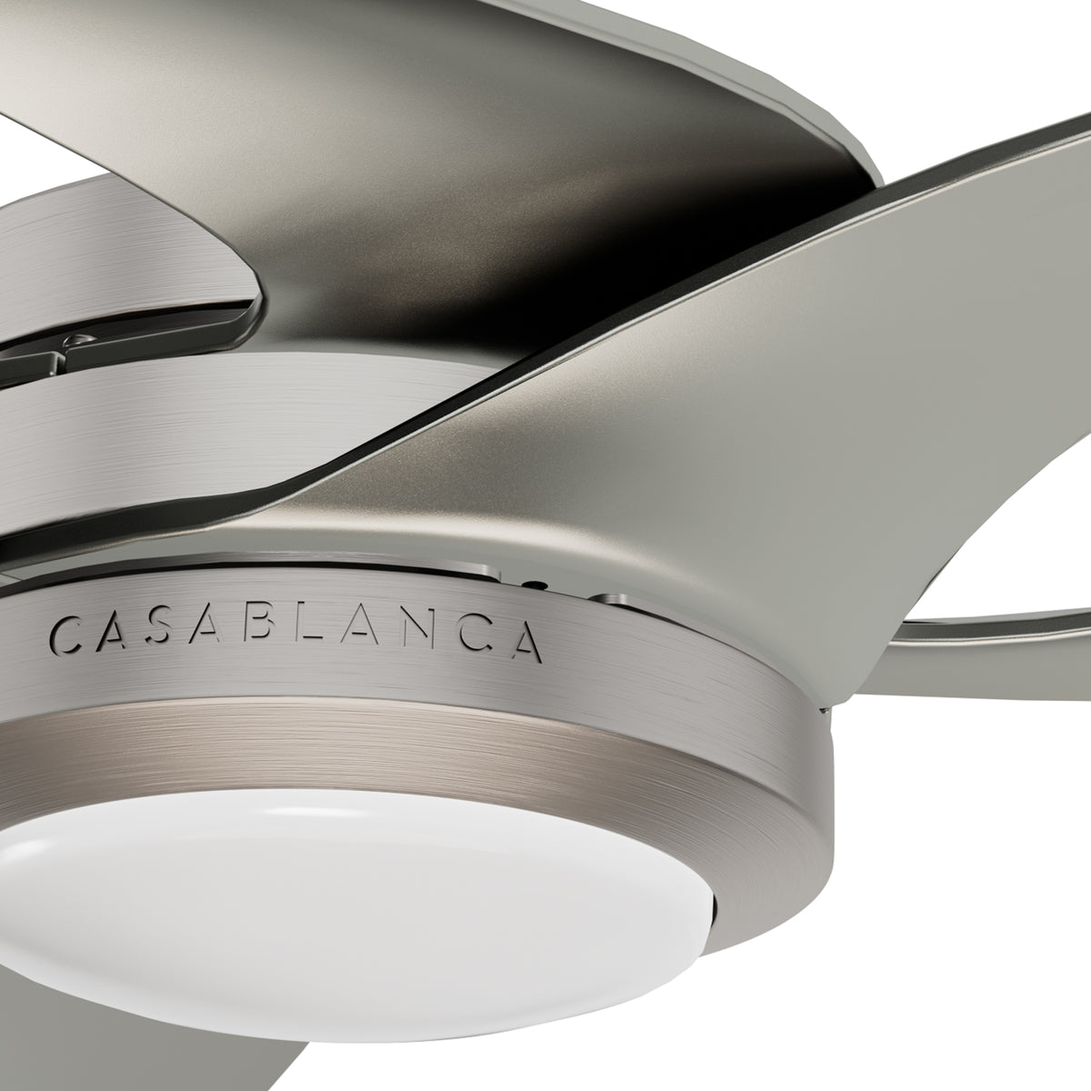 Casablanca 60 inch Inez ENERGY STAR® Brushed Nickel Damp Rated LED Ceiling Fan with Wall Control and Handheld Remote