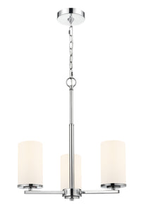 19-inch Verlana Chrome 3-Light Etched White Glass Chandelier