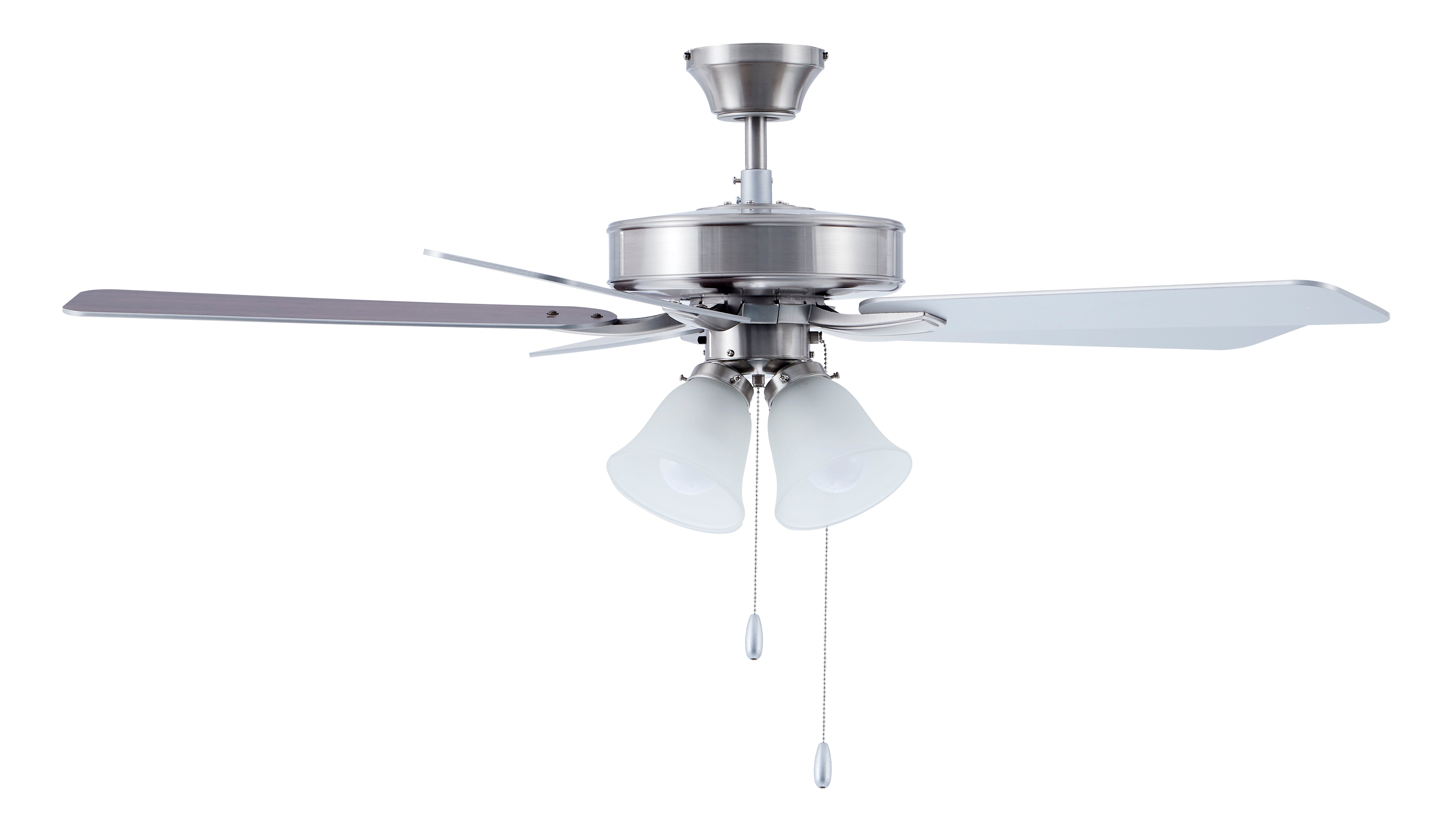 52 Inch Marisella AC Brushed Nickel Indoor Ceiling Fan 5-Blade 4 Lights Reversible