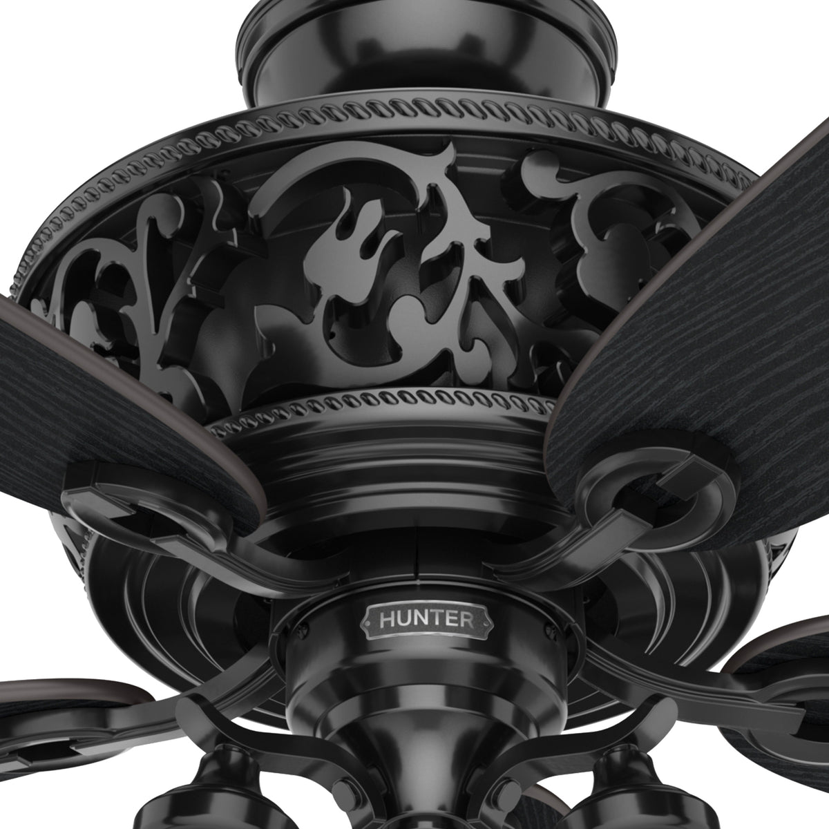 54 inch Promenade ENERGY STAR® Gloss Black Ceiling Fan with LED Light Kit and Handheld Remote
